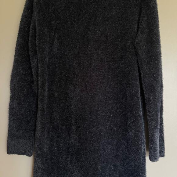 BANANA REPUBLIC EYELASH SWEATER DRESS Black Size Medium Turtleneck Classic Chic - Picture 8 of 15